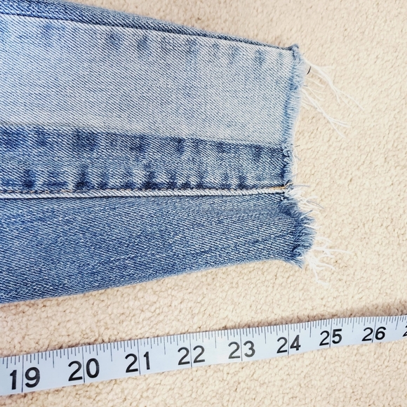 Blank NYC Patchwork High Rise Raw Hem Ankle Jeans 27 - Picture 6 of 7